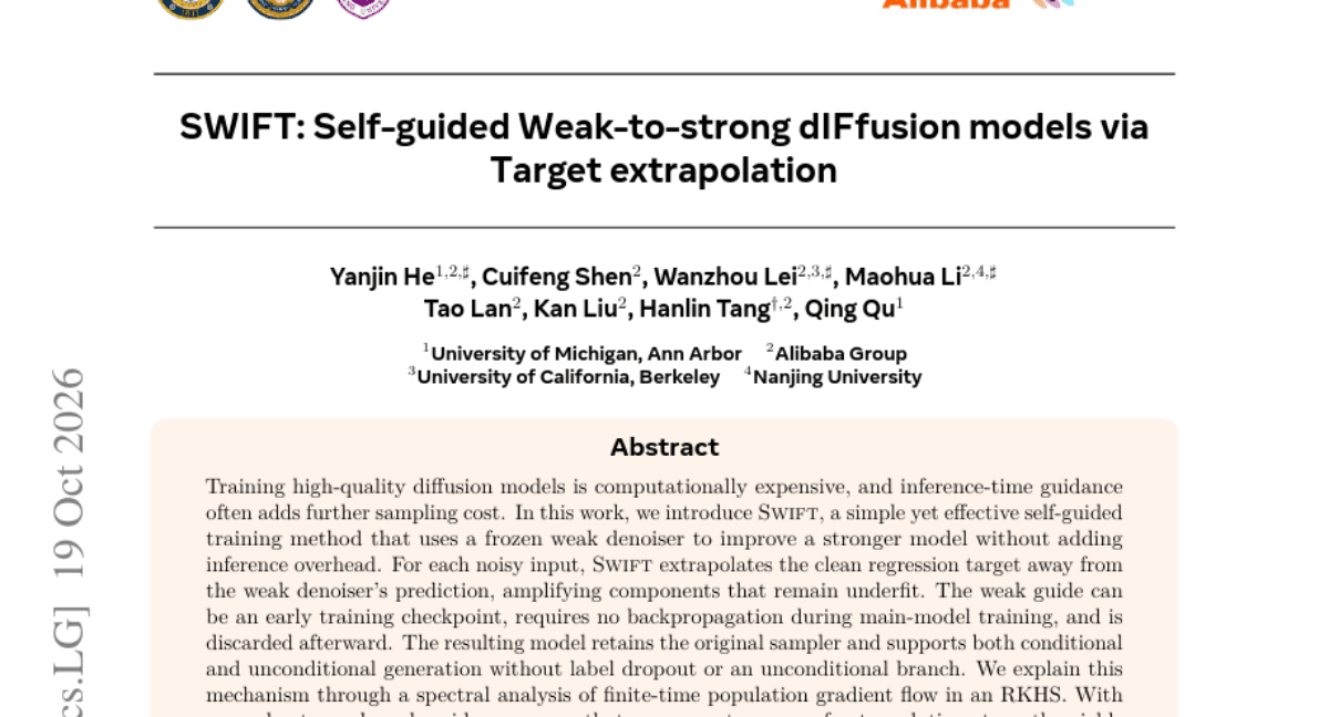 SWIFT: Self-guided Weak-to-strong dIFfusion models via Target extrapolation