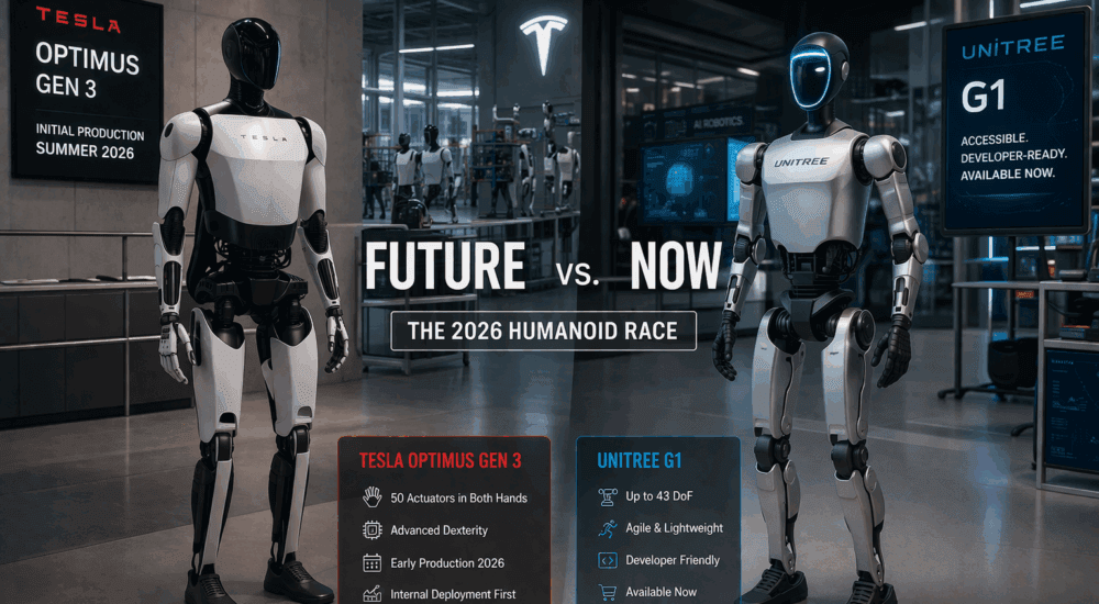 Future vs. Now: Tesla Optimus Gen 3 vs. Unitree G1 in 2026