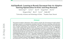 AdaTutoRank: Learning to Rerank Document Sets via Adaptive Tutoring Optimization for RAG and Deep Research
