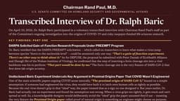 "That’s a gain-of-function experiment. There’s no other way to think about it" Ralph Baric Confesses what Fauci DENIED!