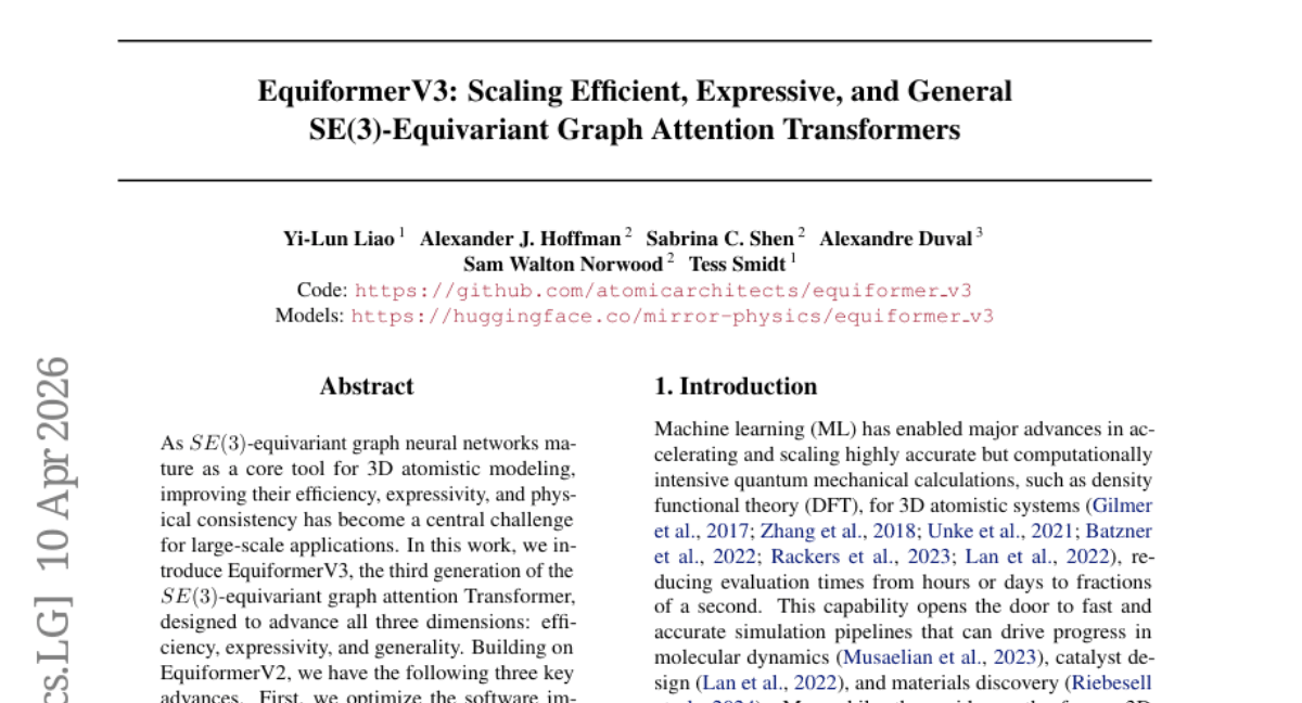 EquiformerV3: Scaling Efficient, Expressive, and General SE(3)-Equivariant Graph Attention Transformers