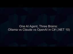 Microsoft Agent Framework in C#: One Agent, Three Brains (Ollama, Claude, OpenAI)