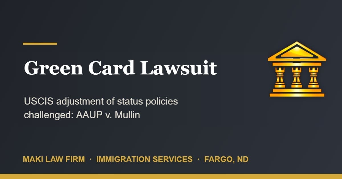 USCIS Adjustment of Status Policy 2026: Lawsuit Filed