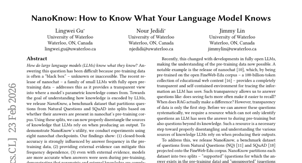 NanoKnow: How to Know What Your Language Model Knows