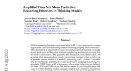 Amplified Does Not Mean Predictive: Reasoning Behaviors in Thinking Models