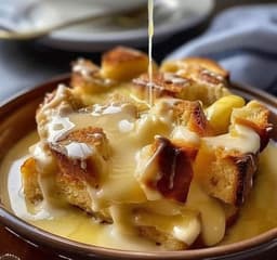 Grandmas Old Fashioned Bread Pudding with Vanilla Sauce A Cozy Classic