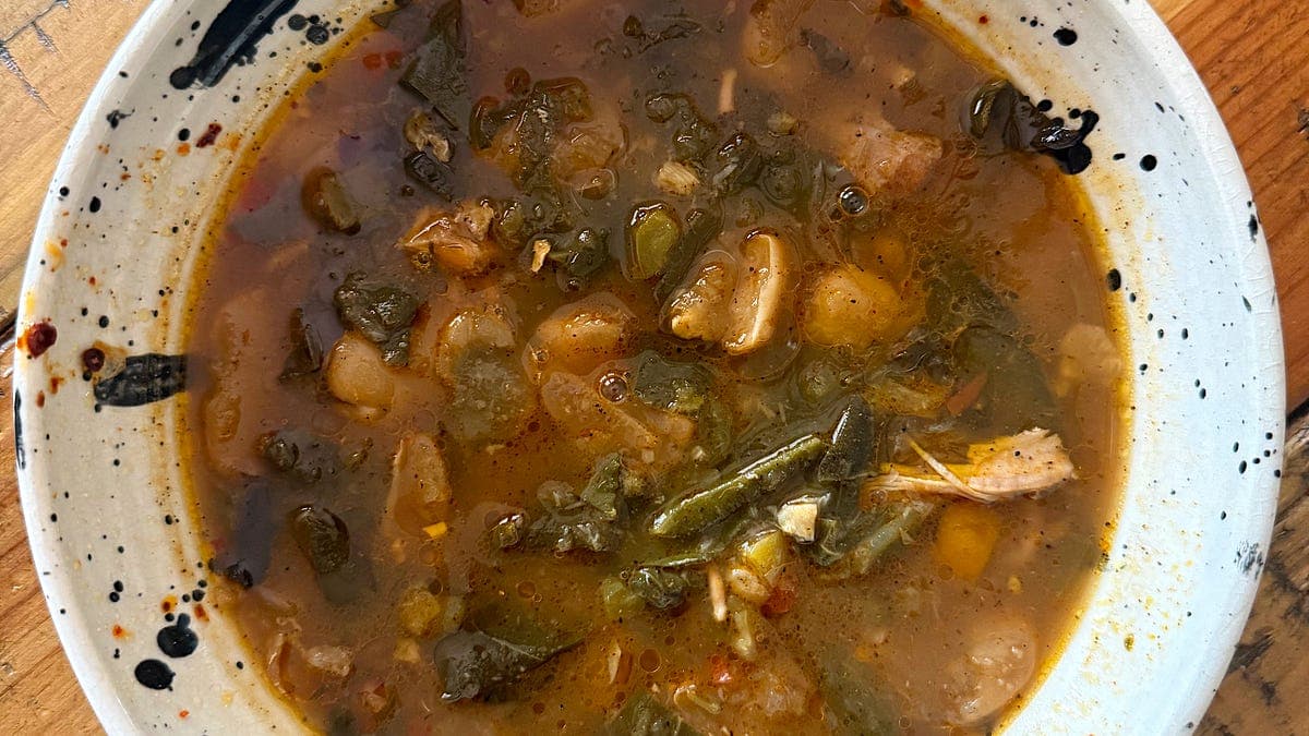 Turkey, White Bean + Collard Soup