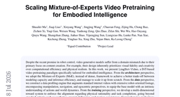 Scaling Mixture-of-Experts Video Pretraining for Embodied Intelligence