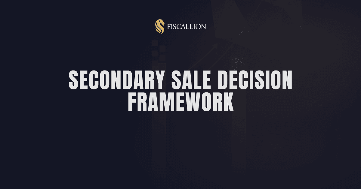 Secondary sale startup equity: the decision framework ...