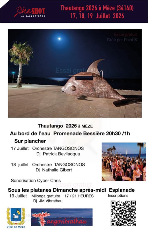 Thautango 2026 à Mèze (34140) - 17 ,18 ,19 Juillet 2026