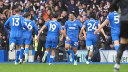 Diego Gomez scores from halfway line for Brighton to ...