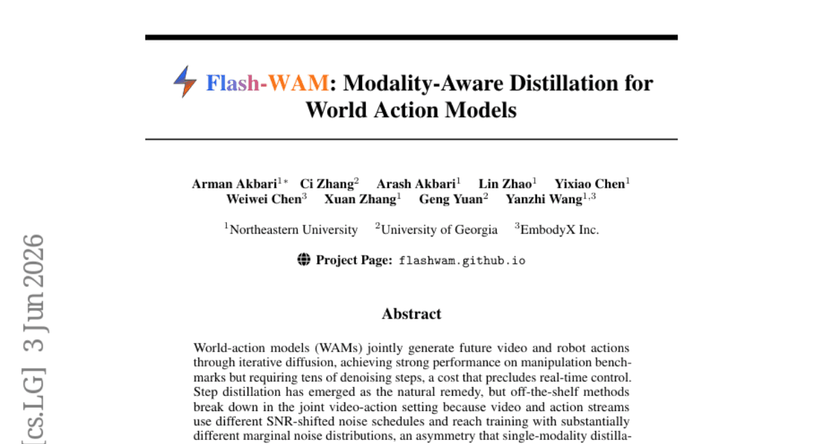 Flash-WAM: Modality-Aware Distillation for World Action Models