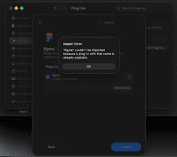 Fixing “figma couldn't be imported because a plug-in with ...