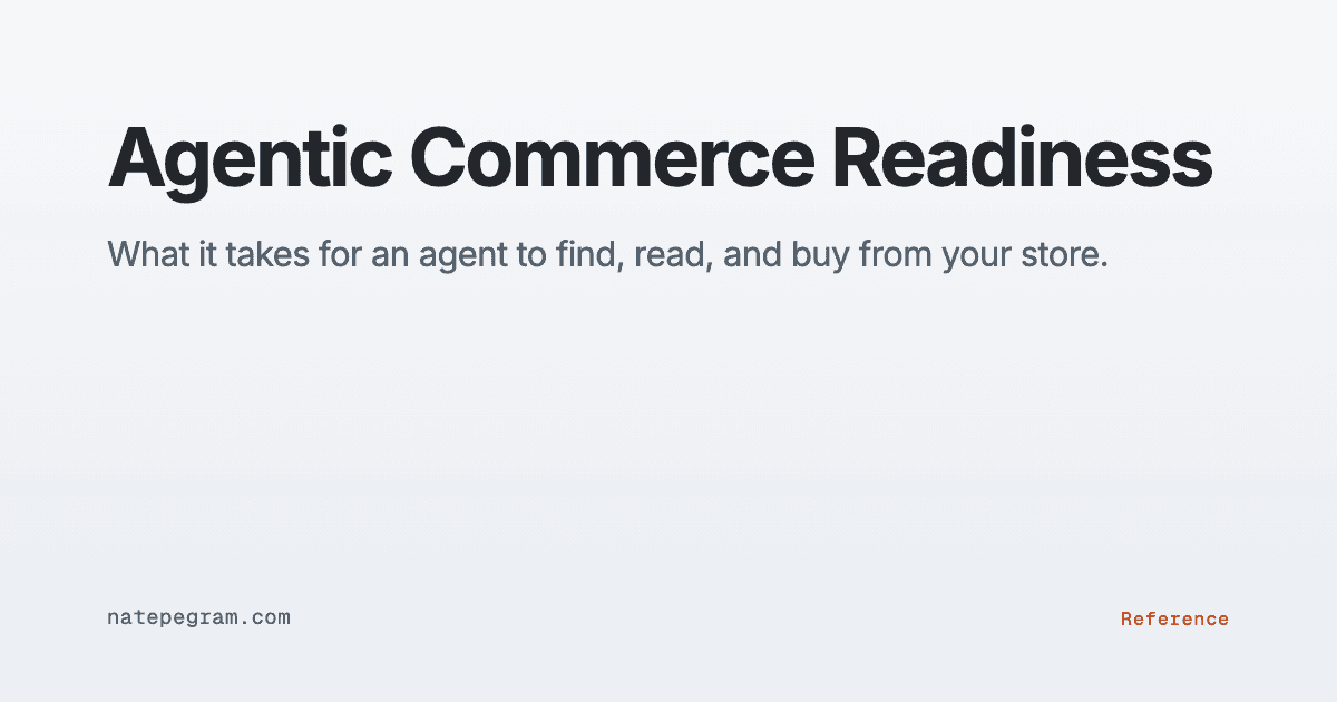 Agentic Commerce Readiness - Nate Pegram