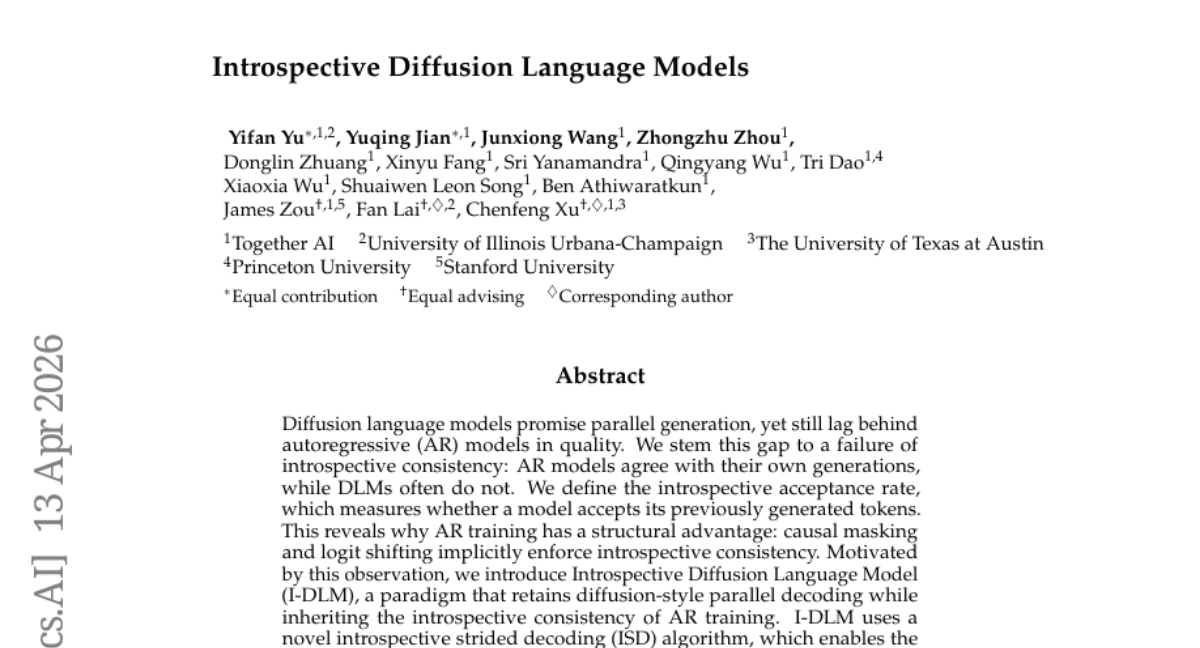 Introspective Diffusion Language Models
