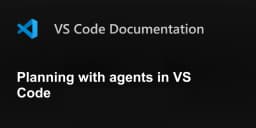 Planning with agents in VS Code