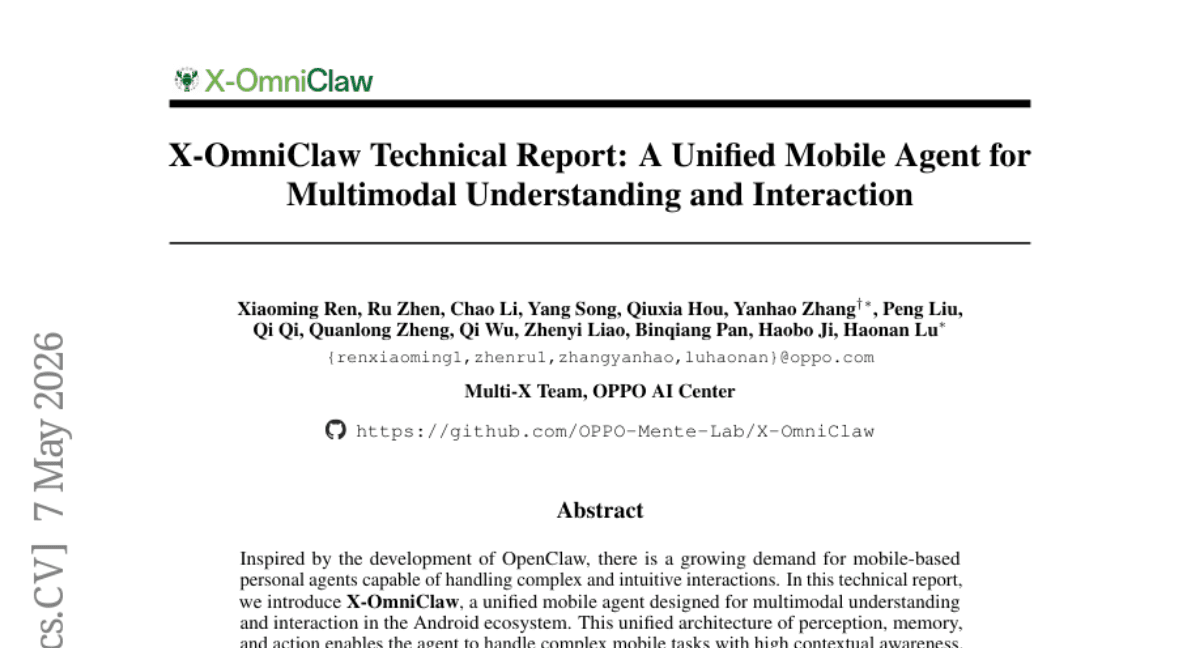 X-OmniClaw Technical Report: A Unified Mobile Agent for Multimodal Understanding and Interaction