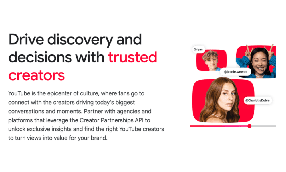 YouTube Lists 17 Creator Partnerships API Partners as Advertiser Access Remains Controlled