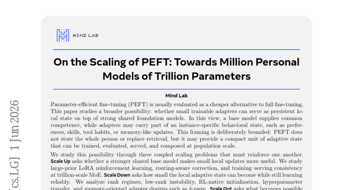 On the Scaling of PEFT: Towards Million Personal Models of Trillion Parameters