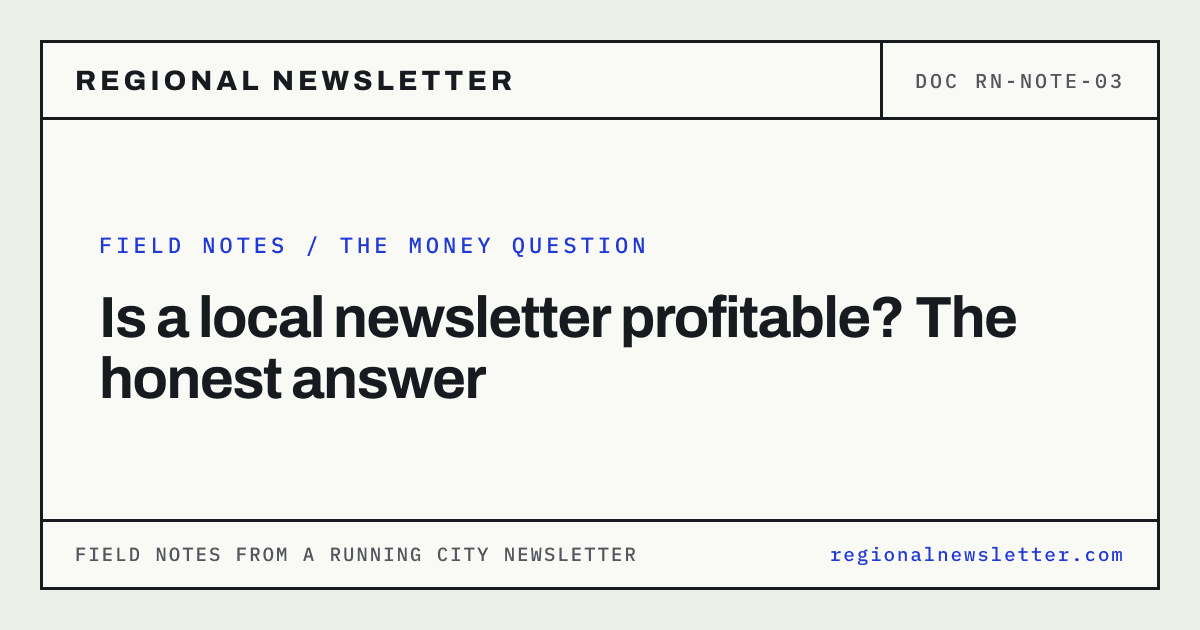 Is a local newsletter profitable? The honest answer