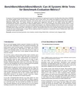 @emollick: Ha! It did it: "We introduce BenchBenchBenchBenchBench (BBBBB), an executable benchmark of AI-author...
