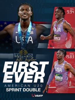 @LylesNoah reposted: THE DOUBLE IS HIS 🥇🥇

Tate Taylor runs away with the men’s 200m in a championshi...