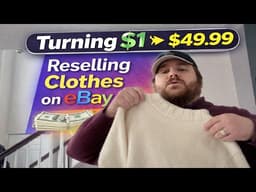 Turning $1 into $49.99 Reselling Clothes on eBay! Got a GREAT Deal at Goodwill To Make a Profit!