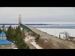 LIVE LOOK: Mackinac Bridge closed for falling ice Friday, April 3