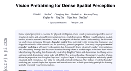 Vision Pretraining for Dense Spatial Perception