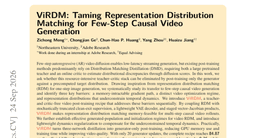 ViRDM: Taming Representation Distribution Matching for Few-Step Causal Video Generation