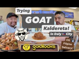 Trying Goat Kaldereta for the 1st Time! Eating Filipino Delicacies at Goldilocks San Francisco