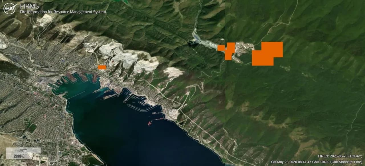 Russia's Key Black Sea Oil Port on Fire After Drone Attack