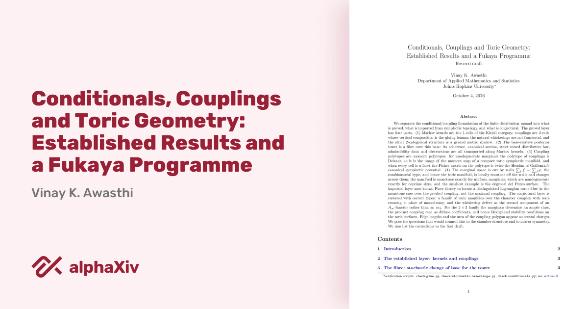 Conditionals, Couplings and Toric Geometry