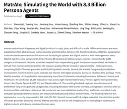 @_akhaliq: MatrAIx

Simulating the World with 8.3 Billion Persona Agents

paper: https://t.co/VJjnSeaY9l https:...