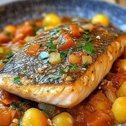 Spicy Moroccan Fish with Chickpeas and Preserved Lemon