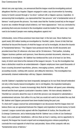 @TheSteinLine: The Clippers have sent the following letter to NBA commissioner Adam Silver: https://t.co/qWYx3gm3fN