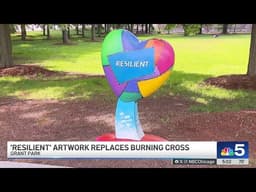 Heartfelt artwork erected near where cross was burned in Grant Park