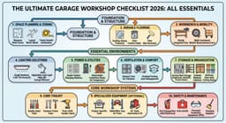 The Ultimate Garage Workshop Checklist 2026: 50 Essentials for the Serious DIYer (Organized by Priority) - Pro Garage Gear