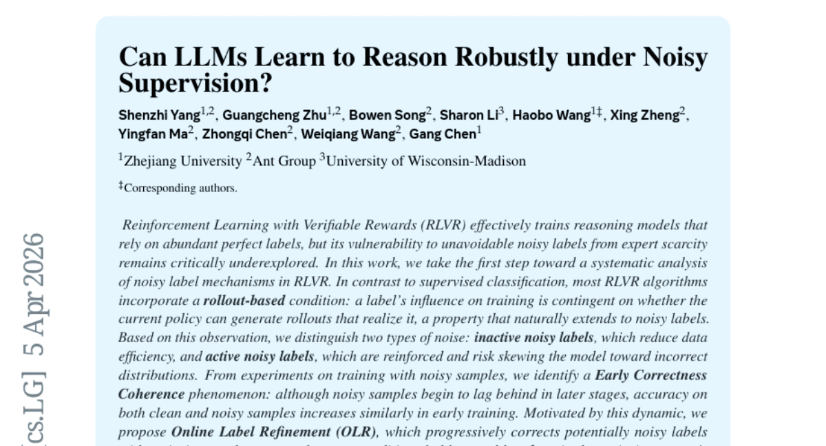 Can LLMs Learn to Reason Robustly under Noisy Supervision?
