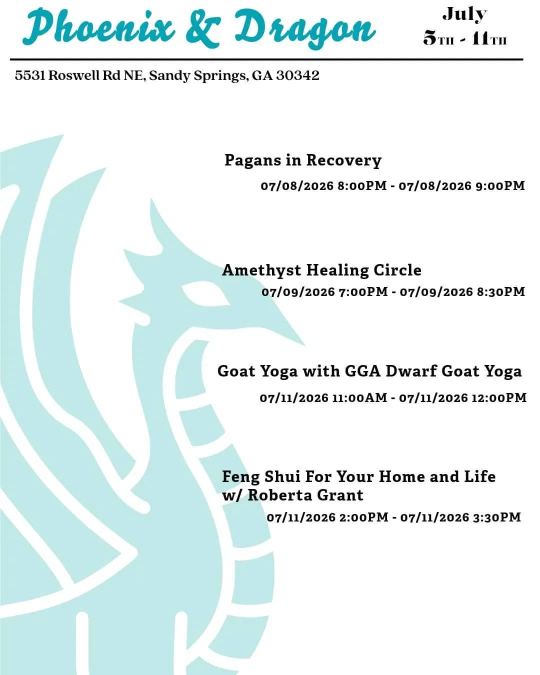 Amethyst Healing Circle, Atlanta | Phoenix & Dragon ...