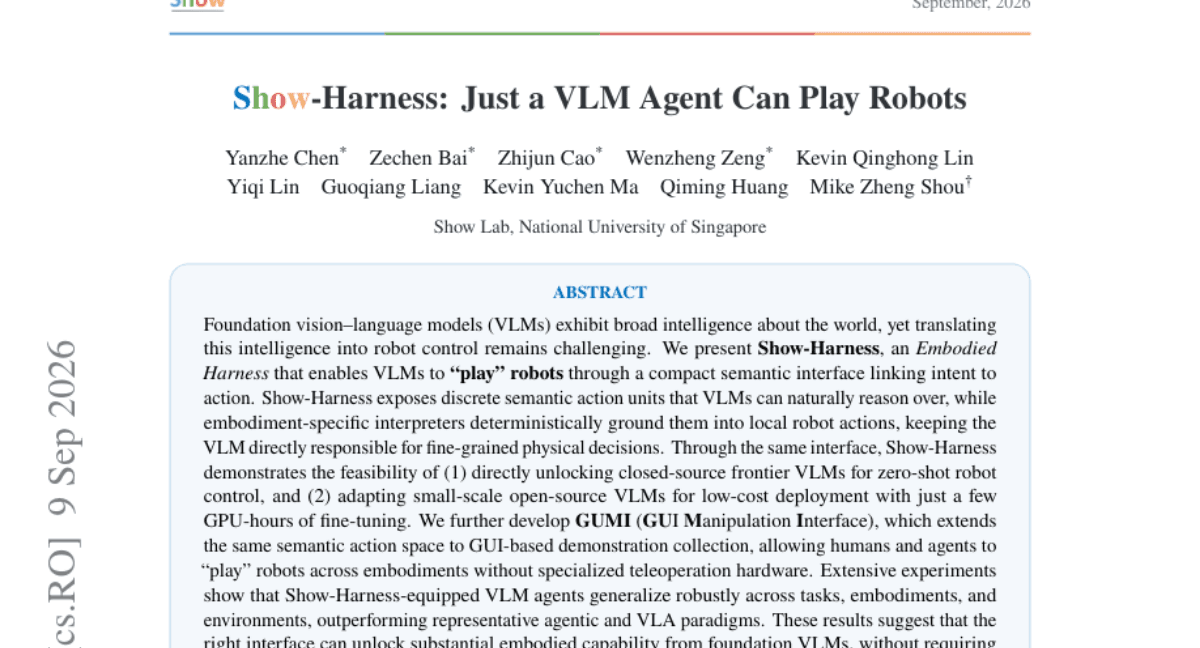 Show-Harness: Just a VLM Agent Can Play Robots