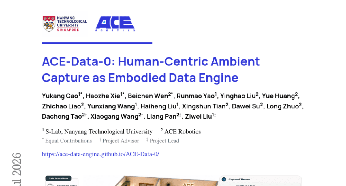ACE-Data-0: Human-Centric Ambient Capture as Embodied Data Engine