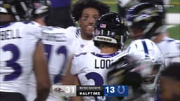 Loops' 57-yard FG takes Ravens' 31-13 over Indy into halftime