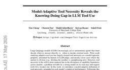 Model-Adaptive Tool Necessity Reveals the Knowing-Doing Gap in LLM Tool Use
