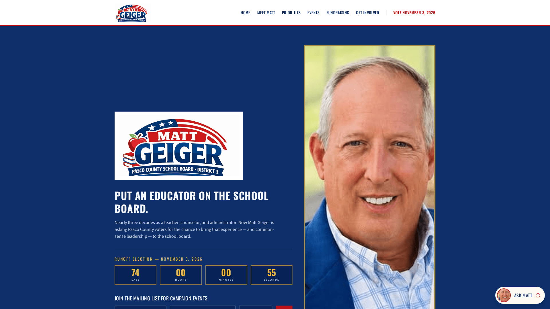 Priorities — Matt Geiger for Pasco County School Board