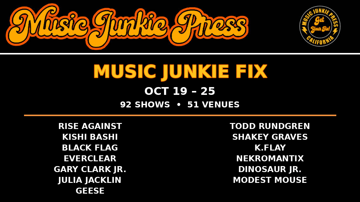 This Week's Music Junkie Concert Fix for Bay Area Oct 19–25