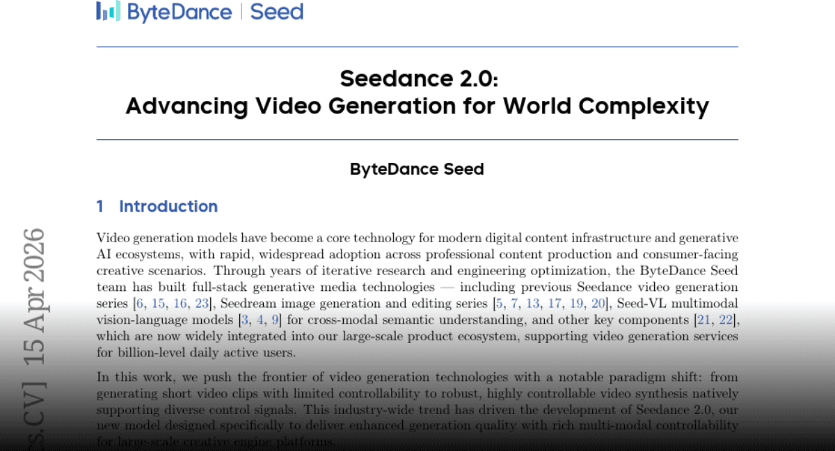 Paper page - Seedance 2.0: Advancing Video Generation for World Complexity