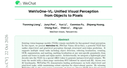 WeVisOne-VL: Unified Visual Perception from Objects to Pixels