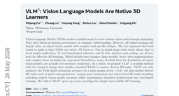 VLM3: Vision Language Models Are Native 3D Learners