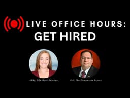 Get Hired! Live Q&A Office Hours with 2 Career Experts (May 21st, 2026)